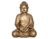 Figura decorativa 30 cm Buda sentado gold