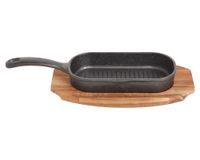 Grill acero con base acacia