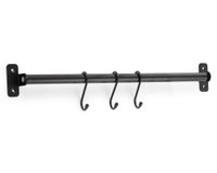 Barra cocina 3 ganchos negro