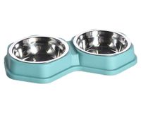 Plato mascota doble azul 1060 ml