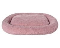 Cama mascota rectangular Sherpa rosa