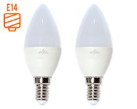 Pack 2 ampolletas Led 6W E14 luz cálida Vela