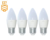 Pack 4 ampolletas Led 6W E27 luz cálida Vela