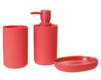 Accesorios baño rojo 3 piezas