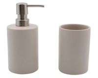 Accesorios baño Liso arena 2 piezas