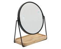 Espejo bambú con metal redondo