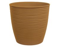 Macetero redonda Piedra mostaza 23x25 cm