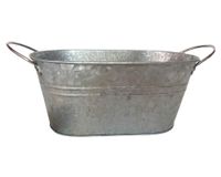 Macetero metálico gris 12x24x10 cm