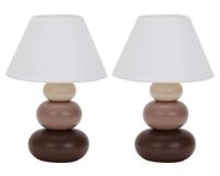 Lámpara sobremesa E27 1L 2 unidades taupe