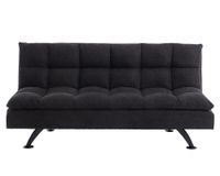 Futón 2 cuerpos Lorenzo poliéster negro