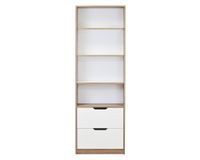 Librero Granada blanco/roble 2 cajones