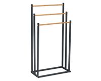 Colgador de toallas bambú/negro 45x22x85 cm