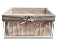 Caja multiuso con tela S blanco 15x25x14 cm