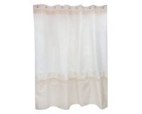 Cortina baño 180x180 cm microfibra rayas beige