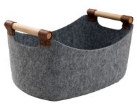 Canasto Asas madera gris 34x23x20 cm