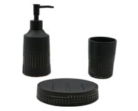 Set accesorios baño negro 3 piezas