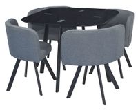 Comedor 4 sillas Pizza negro 73x90x90 cm