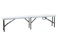 Banco plegable blanco 43x180x25 cm