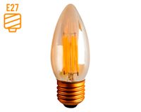Ampolleta led vela filamento 6 W E27 luz cálida