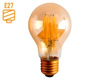 Ampolleta led A60 filamento 8 W E27 luz cálida