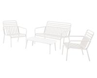 Set living 4 personas Sabrán blanco 35x105.5x55 cm