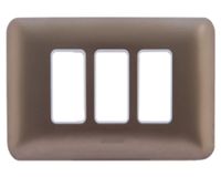 Placa 3 módulos + soporte titanio Bticino