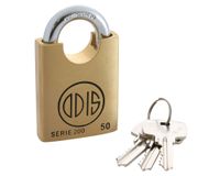 Candado alta seguridad exterior bronce con hombros 50mm S200 Odis