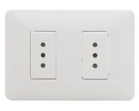 Enchufe hembra 2 p+t doble blanco armado matix Bticino