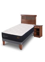 Cama Europea Premium 1.05 x 2 Dublin Caramelo + Set Muebles