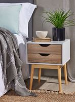 Velador Florencia 2 Cajones Blanco