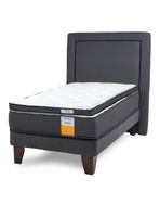 Cama Europea Funcional 1 Plaza Plus + Respaldo + Topper