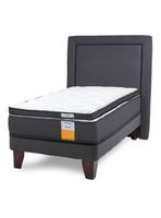 Cama Europea Funcional 1.5 Plazas + Respaldo + Topper