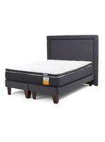 Cama Europea Funcional 2 Plazas Plus + Respaldo + Topper