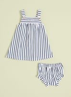 Conjunto Vestido con Calzón Estampado Rayas de Algodón