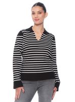 Sweater Manga Larga Listado Escote V Corte Rayas