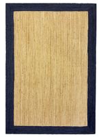 Alfombra Yute Borde Azul 200x300 cm
