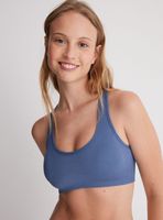 Bralette Halter con Tela Tipo Malla en Espalda
