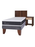Cama Europea New Ortopedic 1.5 Plazas + Set Muebles Stylo