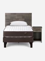 Cama Europea Ergo T 1.5 Plazas + Set Muebles Tabor Grafito + Almohada