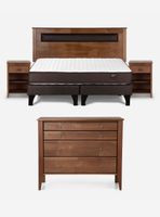 Cama Europea Ergo T Base Dividida 2 Plazas + Set de Muebles