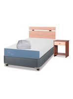 Cama Americana Excellence 1.5 Plazas x190 cm + Set de Muebles Olmo + Plumón