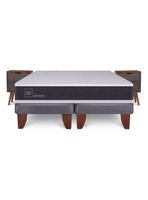 Cama Europea New Ortopedic 2 Plazas Bd Veladores Niger