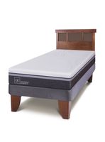 Cama Europea Ortopedic Advance 1.5 Plazas + Respaldo New Dublín Caramelo