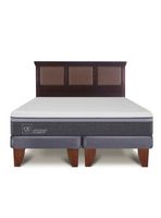 Cama Europea Ortopedic Advance 2 Plazas Base Dividida + Respaldo New Torino Chocolate