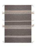 Alfombra 160 x 230 cm Wool Tribal Rayas Gris