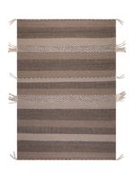 Alfombra 190 x 290 cm Wool Tribal Rayas Café