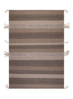 Alfombra 240 x 340 cm Wool Tribal Rayas Café