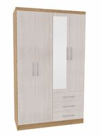 Clóset Amelia con Espejo 4 Puertas 3 Cajones Bicolor