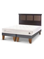 Cama Europea Cocopedic 2 Plazas Base Dividida + Respaldo New Torino Chocolate