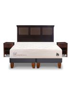 Cama Europea Cocopedic 2 Plazas Base Dividida + Set Muebles New Torino Chocolate
